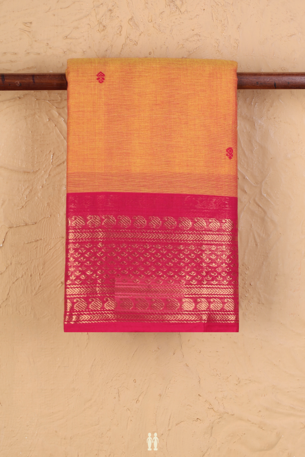 Kanchi Cotton Saree In Dual Tone With Threadwork Buttas