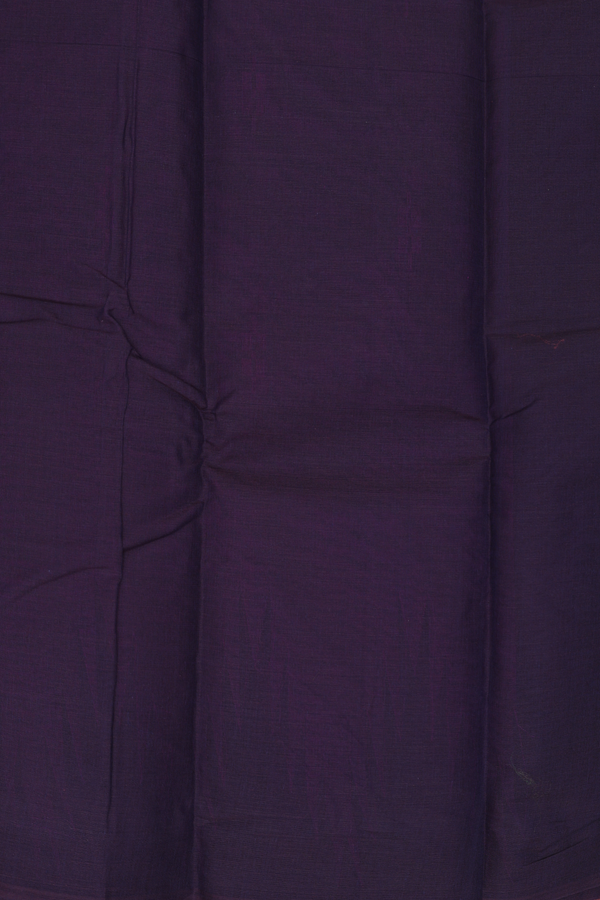 Kanchi Cotton Saree In Grape Purple With Threadwork Buttas