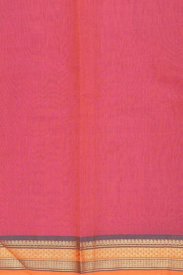 Kanchi Cotton Saree In Purple With Zari Border