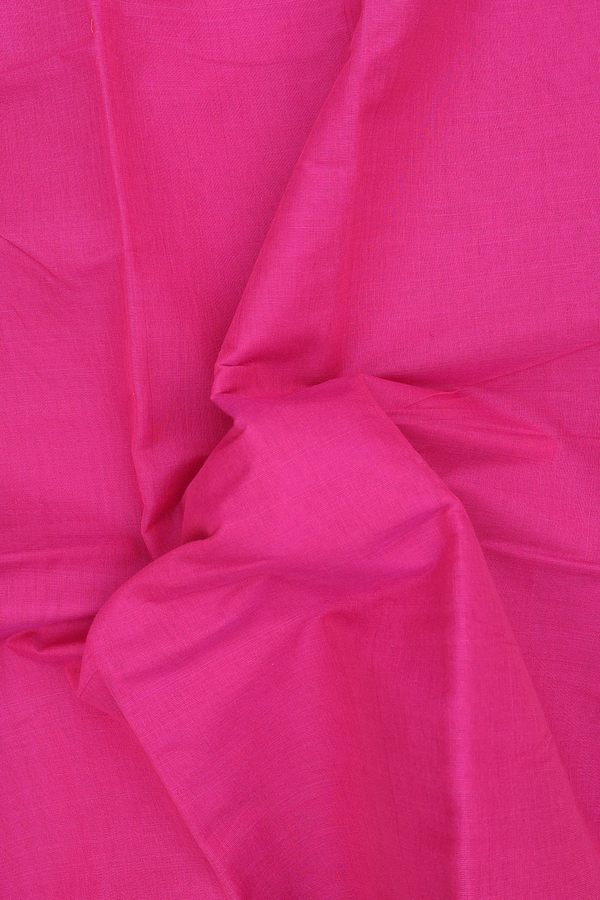 Kanchi Cotton Saree In Magenta With Zari Border