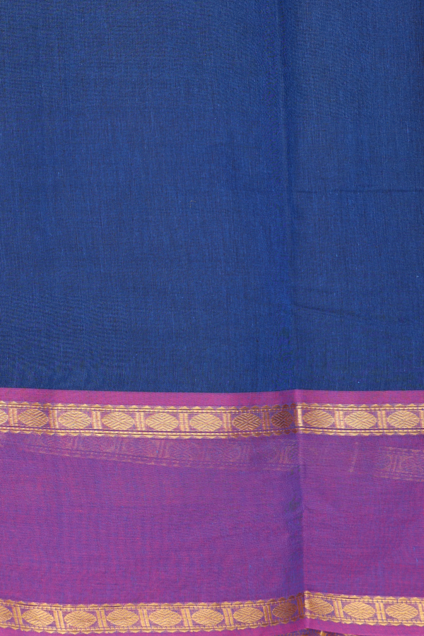 Kanchi Cotton Saree In Purple With Ganga Jamuna Border