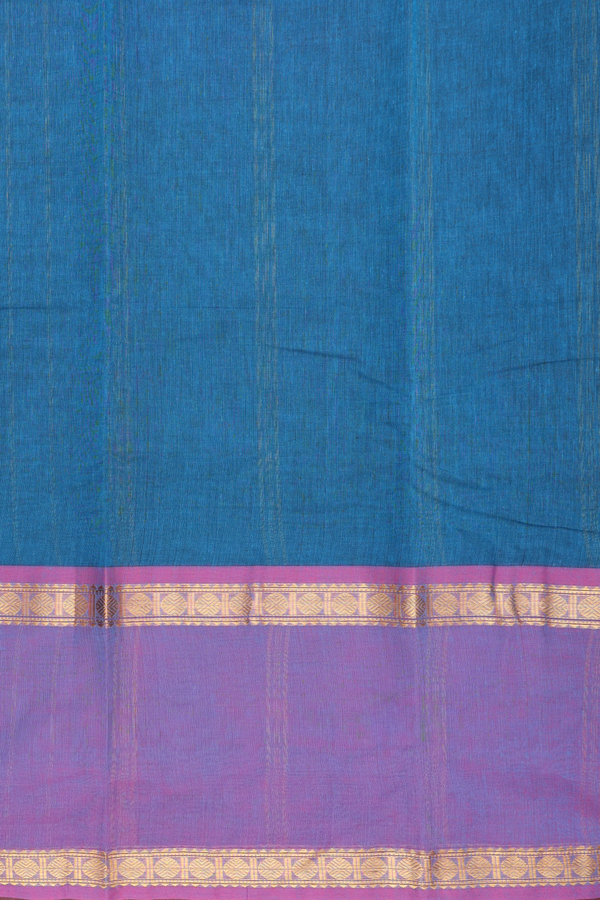 Kanchi Cotton Saree In Olive Green With Ganga Jamuna Border