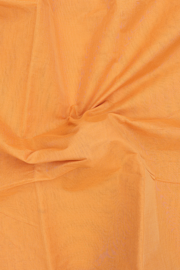 Kanchi Cotton Saree In Yellow With Contrast Border