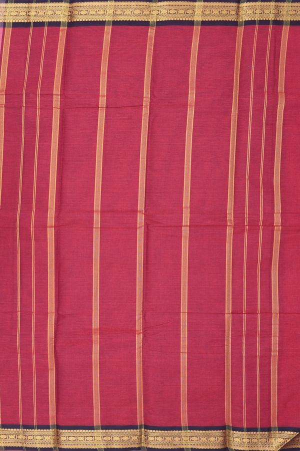 Kanchi Cotton Saree In Pink With Contrast Border