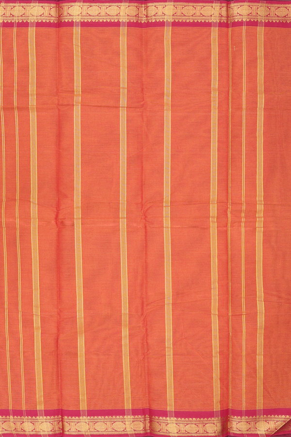 Kanchi Cotton Saree In Brown With Zari Border