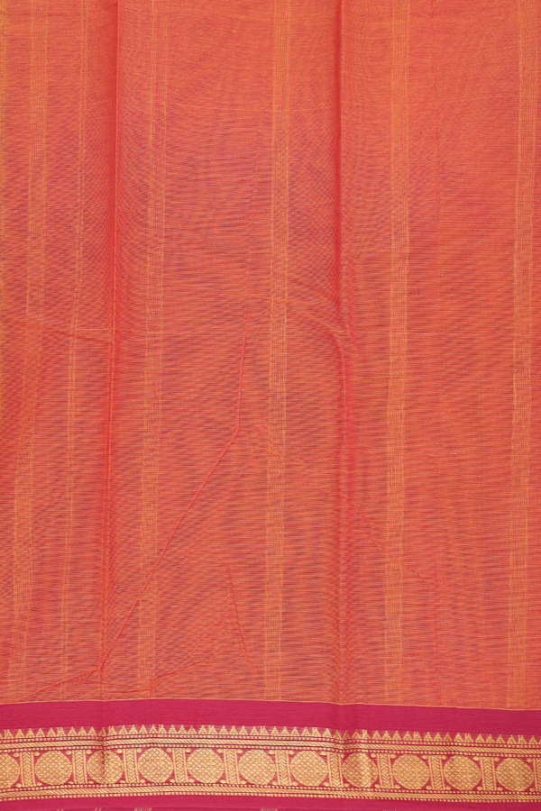Kanchi Cotton Saree In Brown With Zari Border