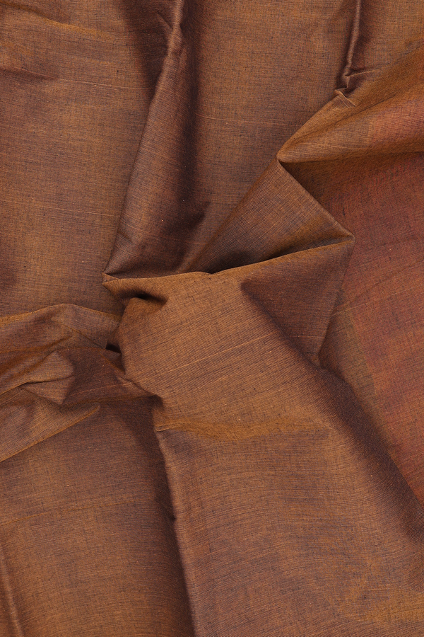 Kanchi Cotton Saree In Brown With Zari Border