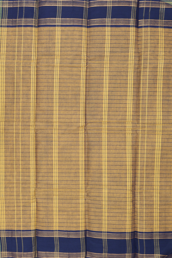 Kanchi Cotton Saree In Yellow With Checks Design
