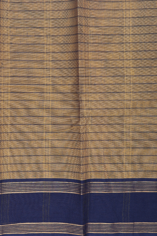 Kanchi Cotton Saree In Orange With Checks Design