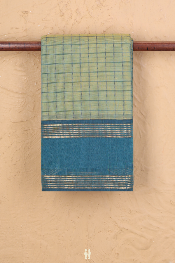 Kanchi Cotton Saree In Dual Tone With Checks Design