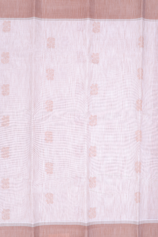 Kanchi Cotton Saree In White With Floral Buttas
