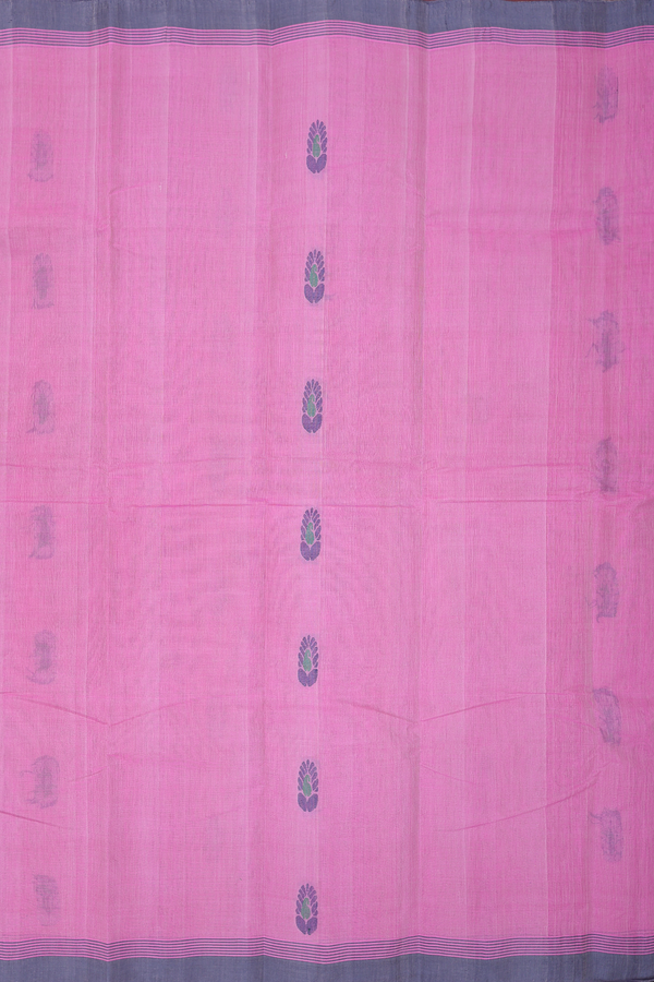 Kanchi Cotton Saree In Dusty Pink With Threadwork Buttas