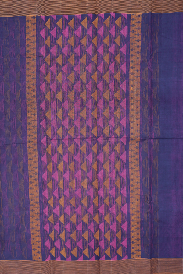 Kanchi Cotton Saree In Dusty Purple With Threadwork Buttas