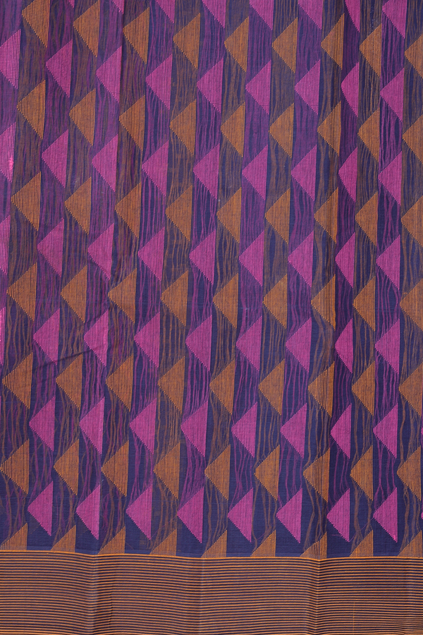 Kanchi Cotton Saree In Dusty Purple With Threadwork Buttas