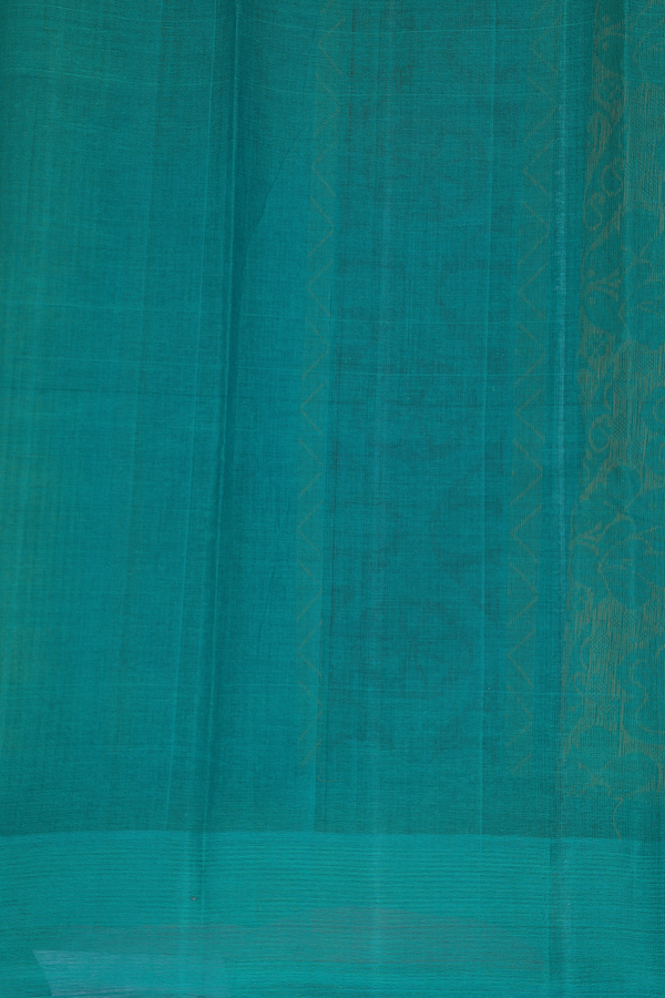 Kanchi Cotton Saree Yellow And Green With Threadwork Design