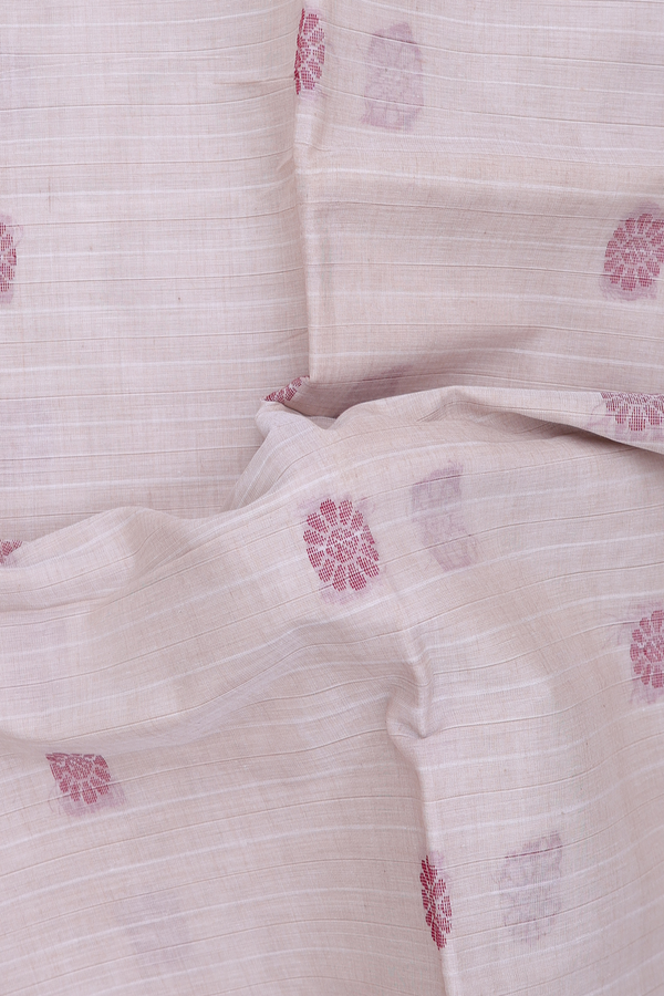 Coimbatore Cotton Saree In Cream Color With Floral Buttas