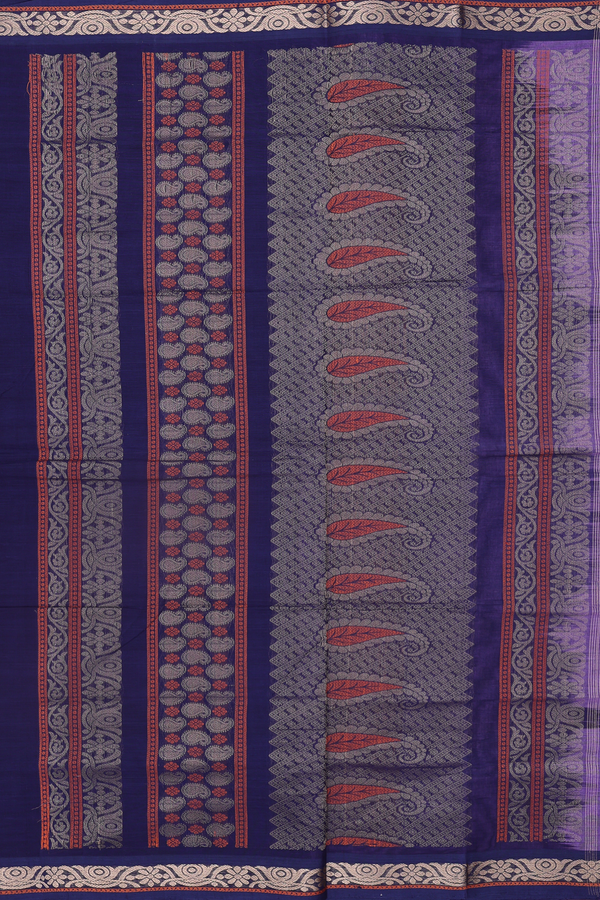 Coimbatore Cotton Saree In Light Purple With Paisley Buttas