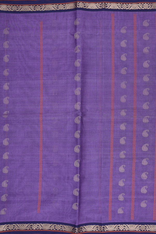 Coimbatore Cotton Saree In Light Purple With Paisley Buttas
