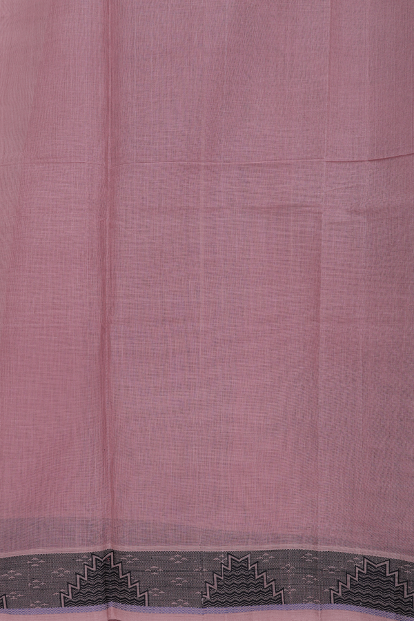 Coimbatore Cotton Saree In Pastel Brown With Paisley Motifs