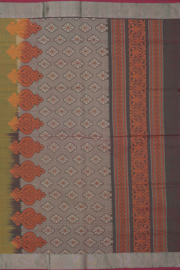 Coimbatore Cotton Saree In Dual Tone With Threadwork Buttas