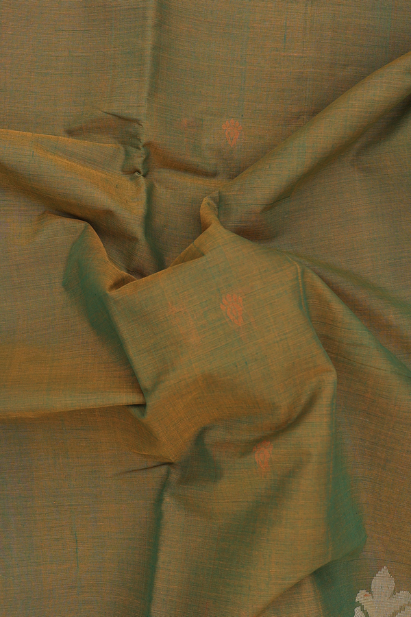 Coimbatore Cotton Saree In Dual Tone With Threadwork Buttas