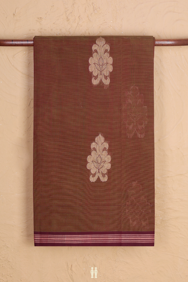Coimbatore Cotton Saree In Manthulir With Threadwork Motifs