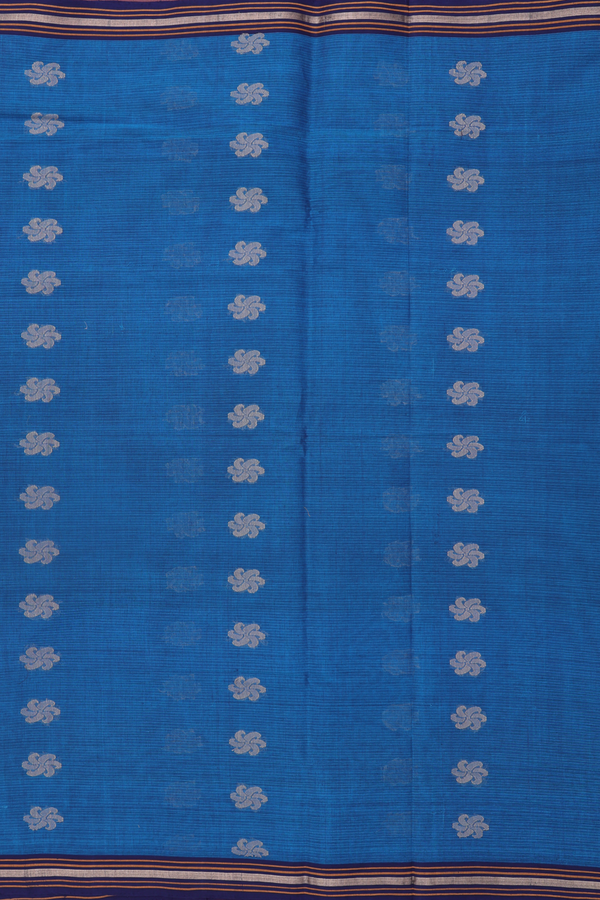Coimbatore Cotton Saree In Blue With Threadwork Buttas