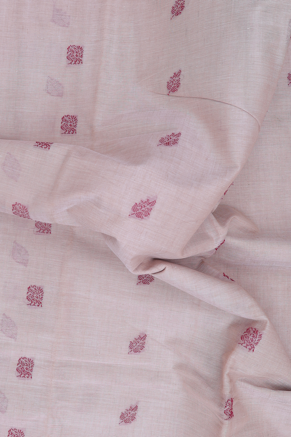 Coimbatore Cotton Saree In Cream Color With Peacock Buttas