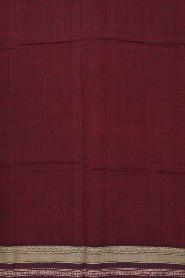 Coimbatore Cotton Saree In Rust Red With Self Stripes Design