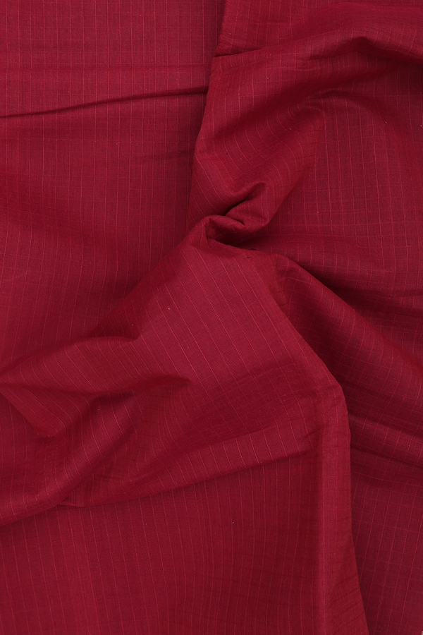 Coimbatore Cotton Saree In Rust Red With Self Stripes Design