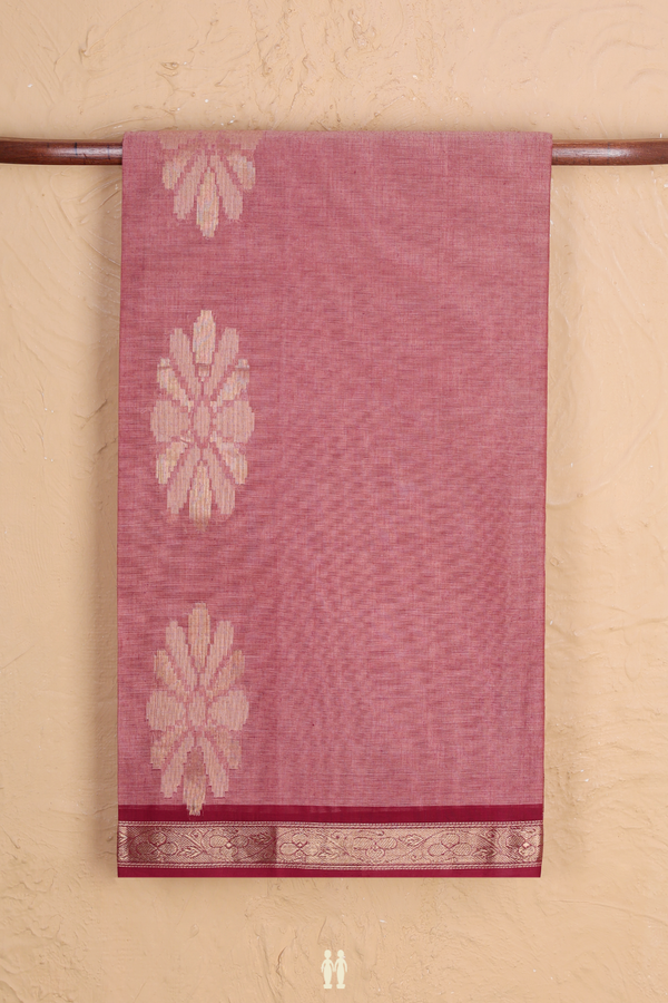 Coimbatore Cotton Saree In Pink With Floral Design
