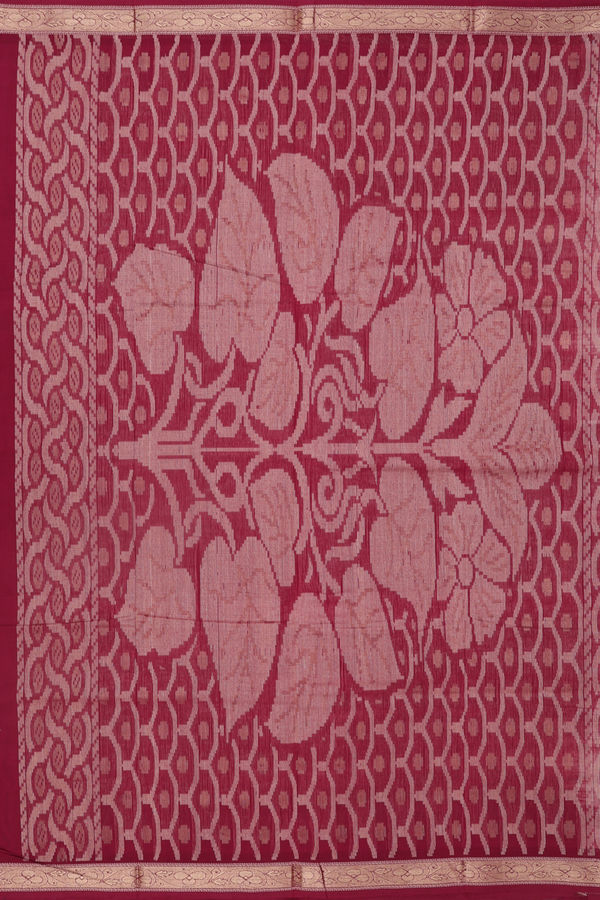 Coimbatore Cotton Saree In Pink With Floral Design