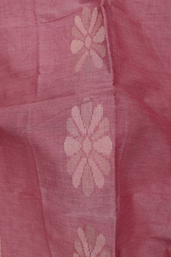 Coimbatore Cotton Saree In Pink With Floral Design