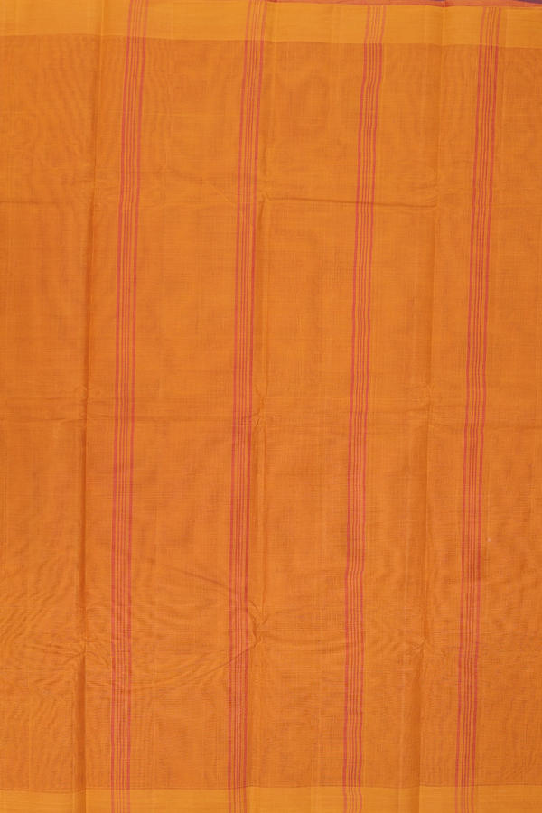 Kanchi Cotton Saree In Crimson Red With Contrast Border
