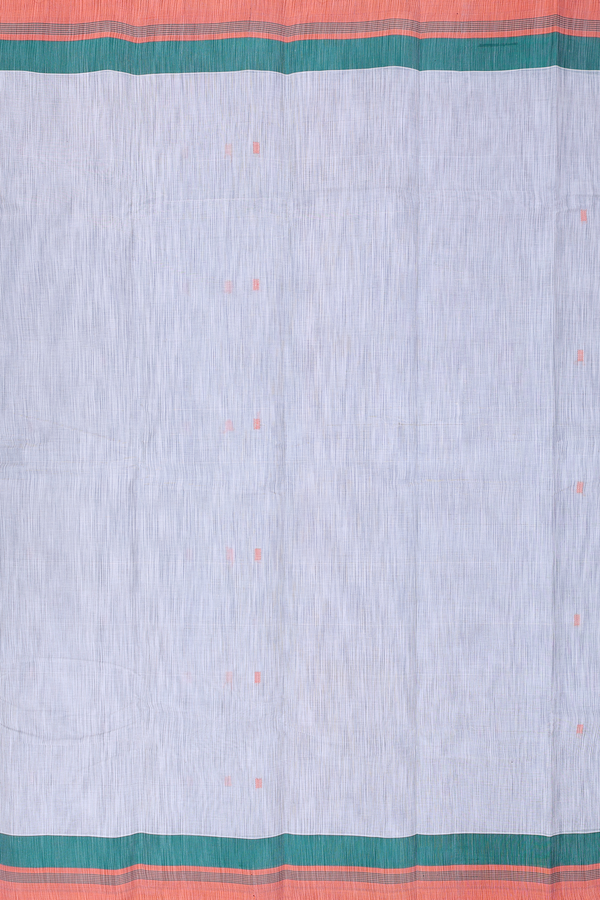 Kanchi Cotton Saree In Light Grey With Threadwork Buttas