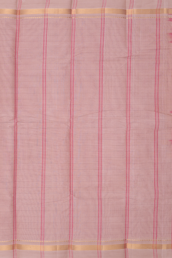 Kanchi Cotton Saree In Crimson Red With Stripes Design