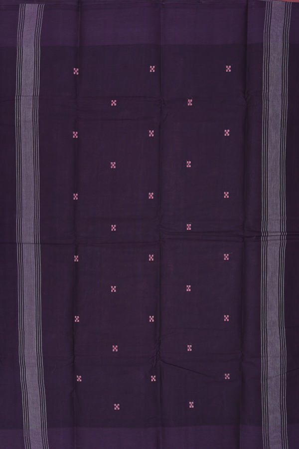 Kanchi Cotton Saree In Dusty Mauve With Threadwork Buttas