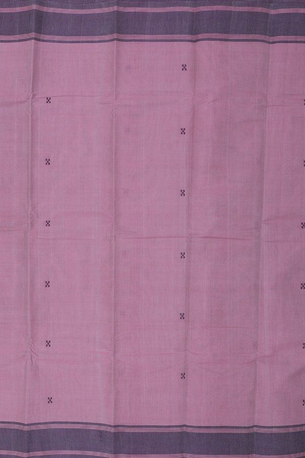 Kanchi Cotton Saree In Dusty Mauve With Threadwork Buttas