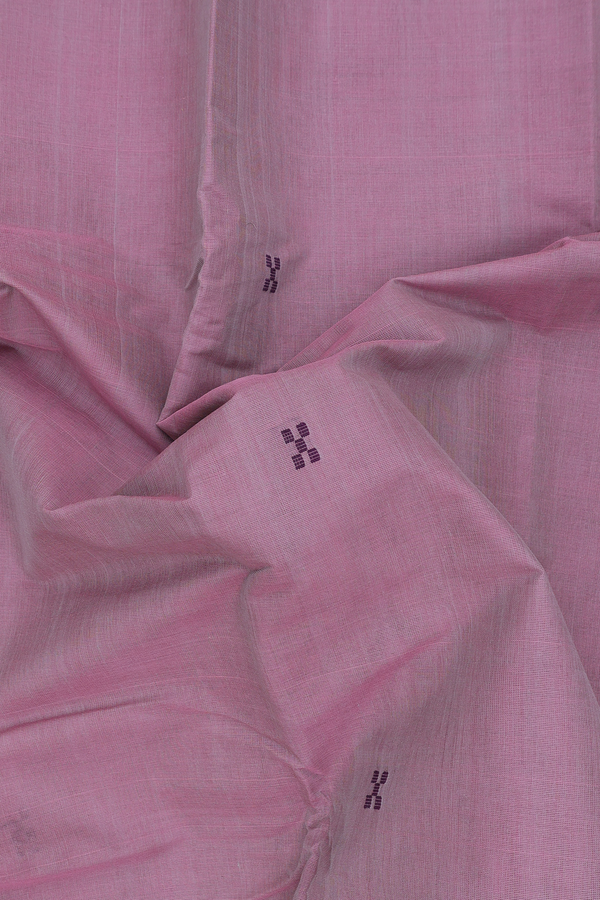 Kanchi Cotton Saree In Dusty Mauve With Threadwork Buttas