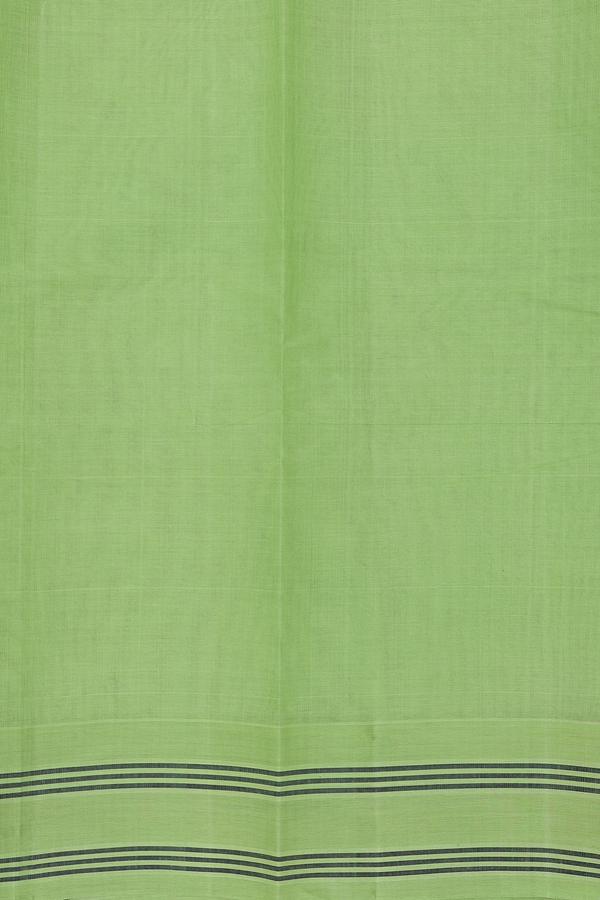 Kanchi Cotton Saree In Light Green With Diamond Buttas