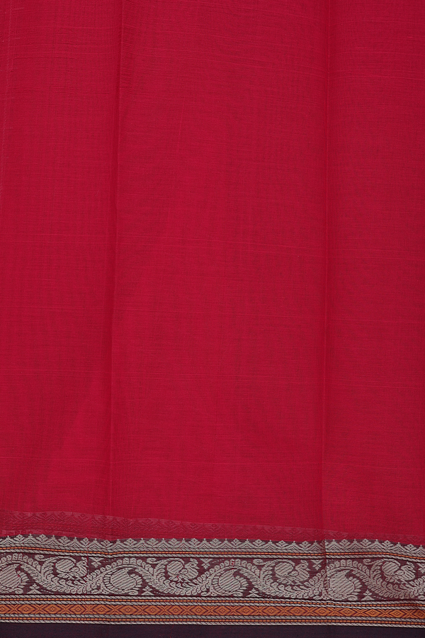 Kanchi Cotton Saree In Red With Checks Design