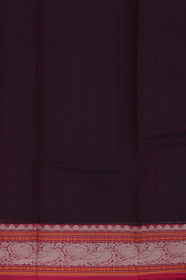 Kanchi Cotton Saree In Coffee Brown With Checks Design