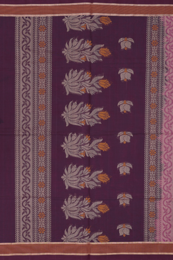 Coimbatore Cotton Saree In Pink With Floral Buttas