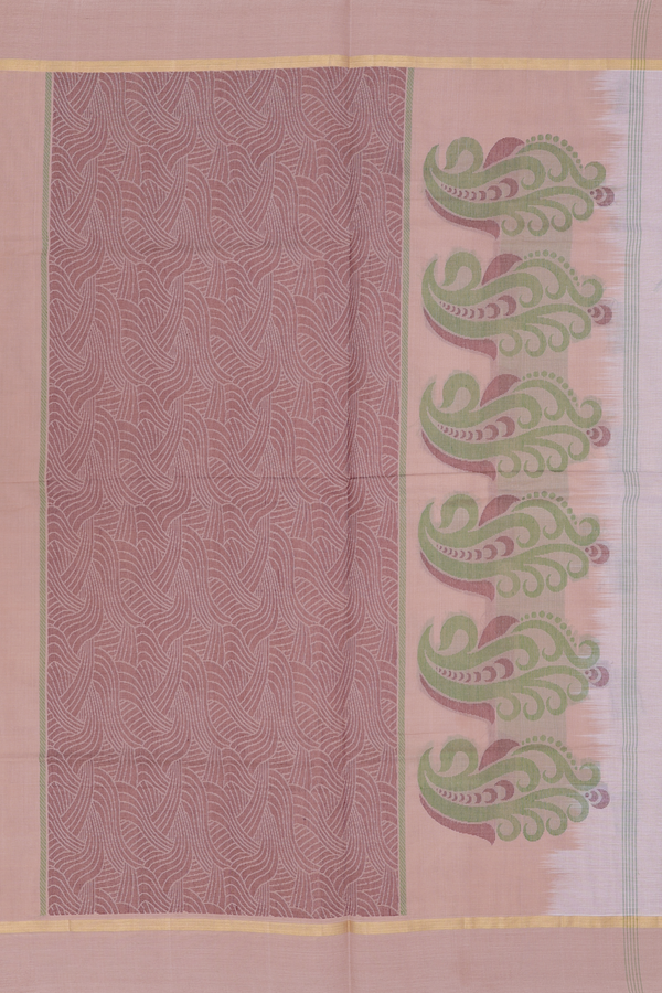 Coimbatore Cotton Saree In Pastel Brown With Floral Buttas