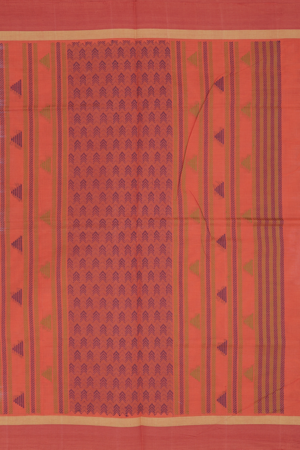 Coimbatore Cotton Saree In Brown With Threadwork Buttas