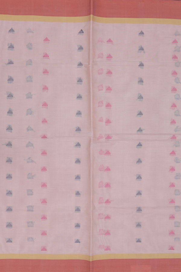 Coimbatore Cotton Saree In Brown With Threadwork Buttas
