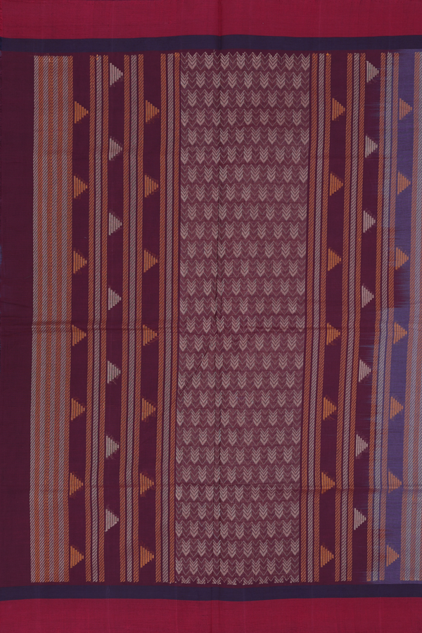 Coimbatore Cotton Saree In Berry Blue With Threadwork Buttas