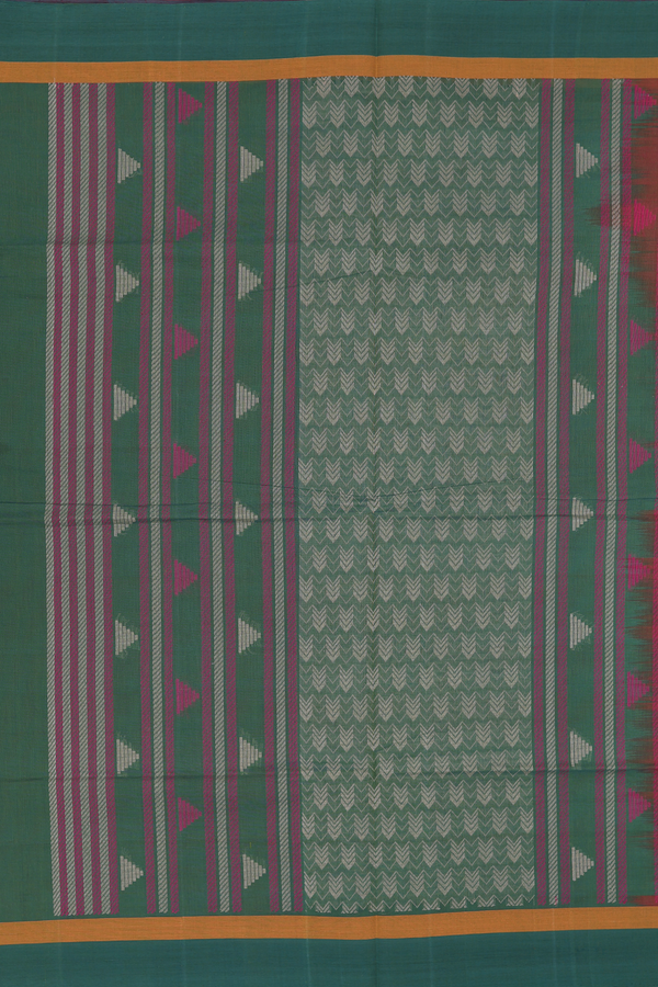 Coimbatore Cotton Saree In Chilli Red With Threadwork Buttas