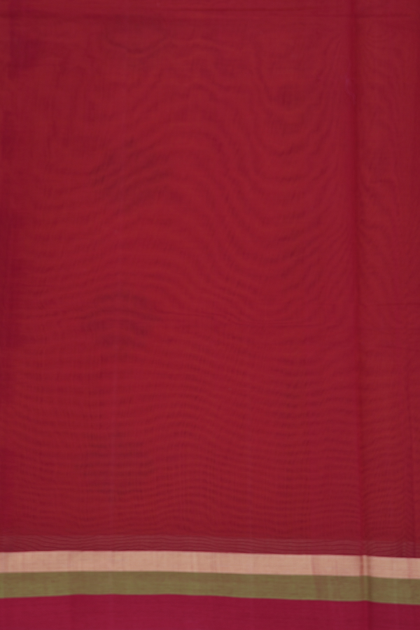 Coimbatore Cotton Saree In Honey Orange With Threadwork Motifs