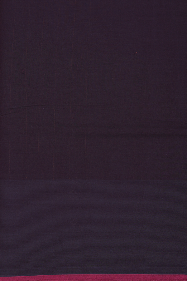 Coimbatore Cotton Saree Dark Oak Brown With Stripes Design
